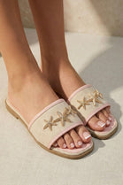 Metallic Starfish Canvas Pink Sliders – Premium Summer Footwear