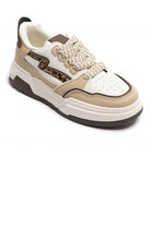 LEOPARD LACE UP SIDE DETAIL FASHION DESIGNER TRAINERS