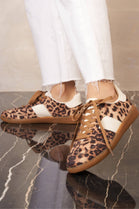 LEOPARD LACE UP DESIGNER LADIES GIRLS SNEAKERS TRAINERS