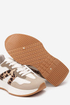 LEOPARD LACE UP SIDE DETAIL FASHION DESIGNER TRAINERS