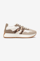 LEOPARD LACE UP SIDE DETAIL FASHION DESIGNER TRAINERS