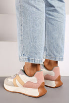 MULTI COLOUR LACE UP SIDE DETAIL FASHION DESIGNER TRAINERS