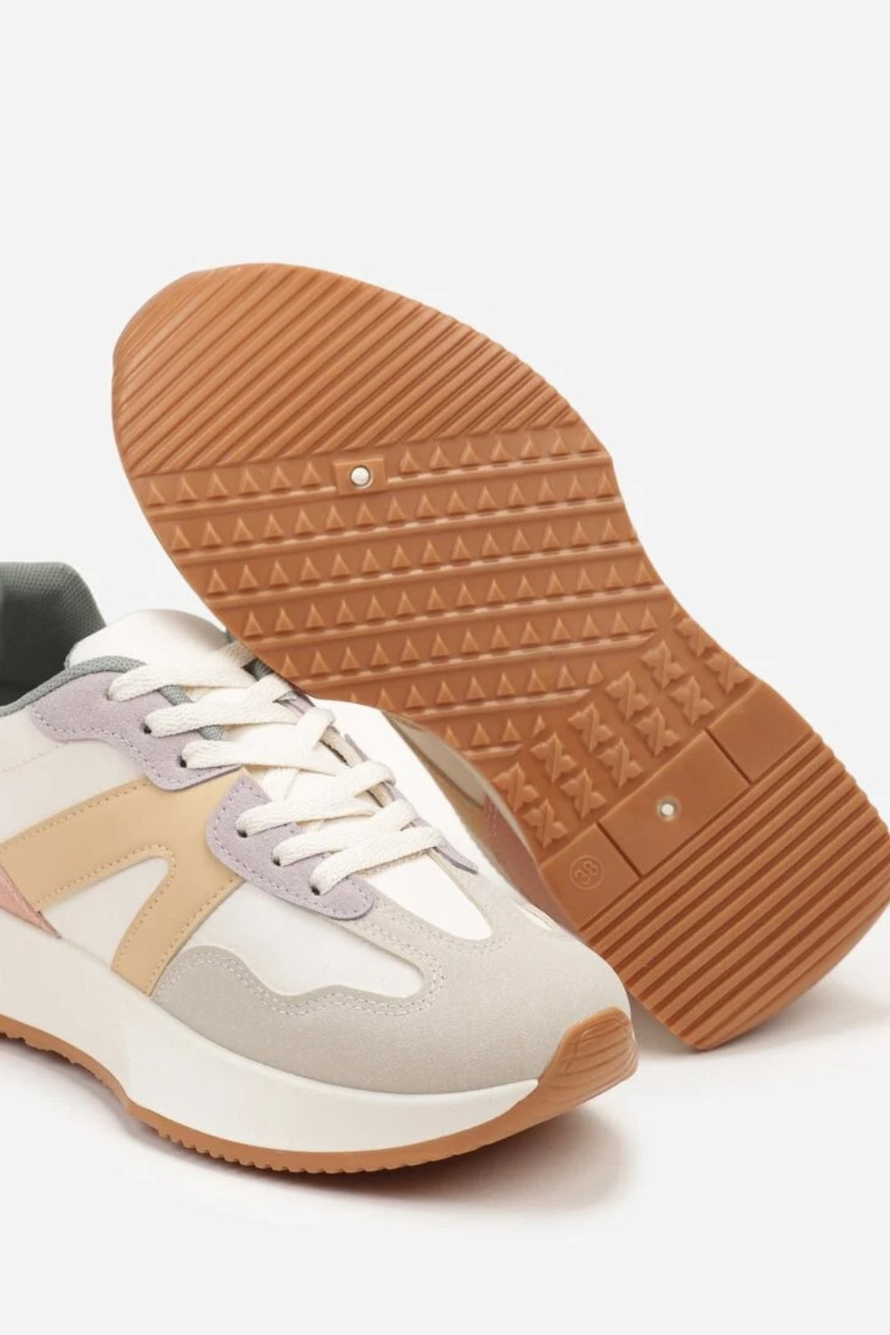 MULTI COLOUR LACE UP SIDE DETAIL FASHION DESIGNER TRAINERS