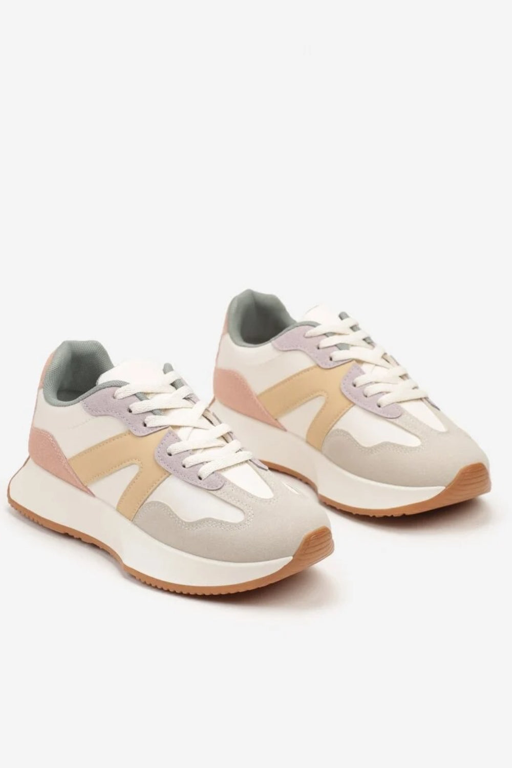 MULTI COLOUR LACE UP SIDE DETAIL FASHION DESIGNER TRAINERS