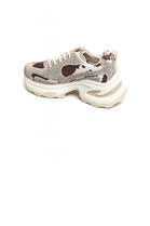 BROWN WHITE MIX COLOUR SPARKLY LACE UP CHUNKY STYLISH TRAINERS