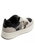 Metallic Detail Lace Up Trainers In Black | Wholesale