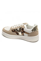 Metallic Detail Lace Up Trainers In Leopard | Wholesale