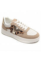 Metallic Detail Lace Up Trainers In Leopard | Wholesale