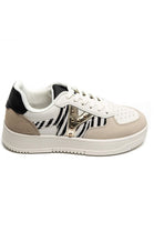 Metallic Detail Lace Up Trainers In Zebra | Wholesale