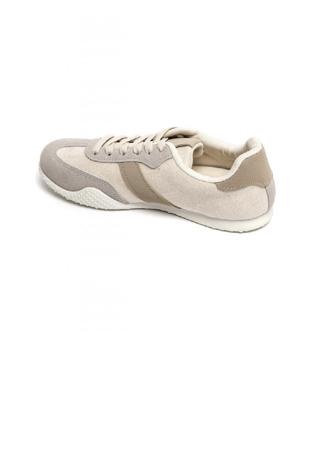 BEIGE LACE UP CASUAL TRAINERS