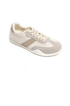 BEIGE LACE UP CASUAL TRAINERS