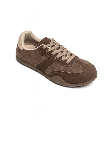 BROWN LACE UP CASUAL TRAINERS