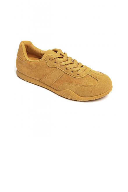 YELLOW LACE UP CASUAL TRAINERS