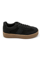 Rich Matte Black Suede-Effect Gum Sole Trainers | Wholesale