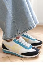 Ladies Blue Lace Up Side Detail Trainers