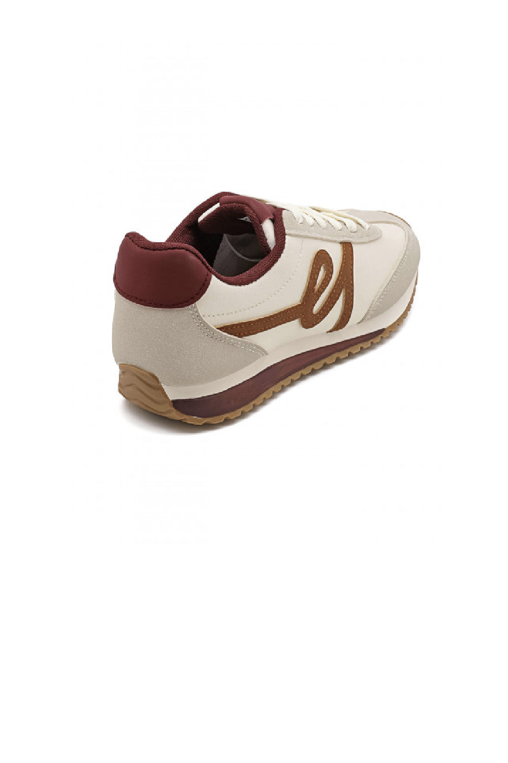 Ladies Wine Colour Lace Up Side Detail Trainers