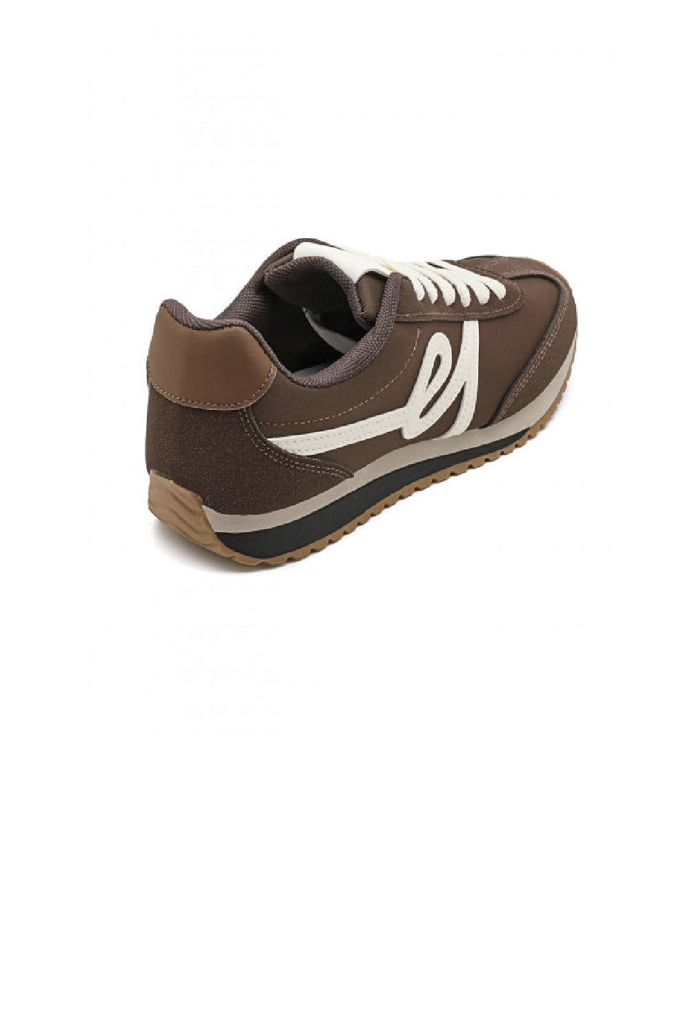 Ladies Brown Lace Up Side Detail Trainers