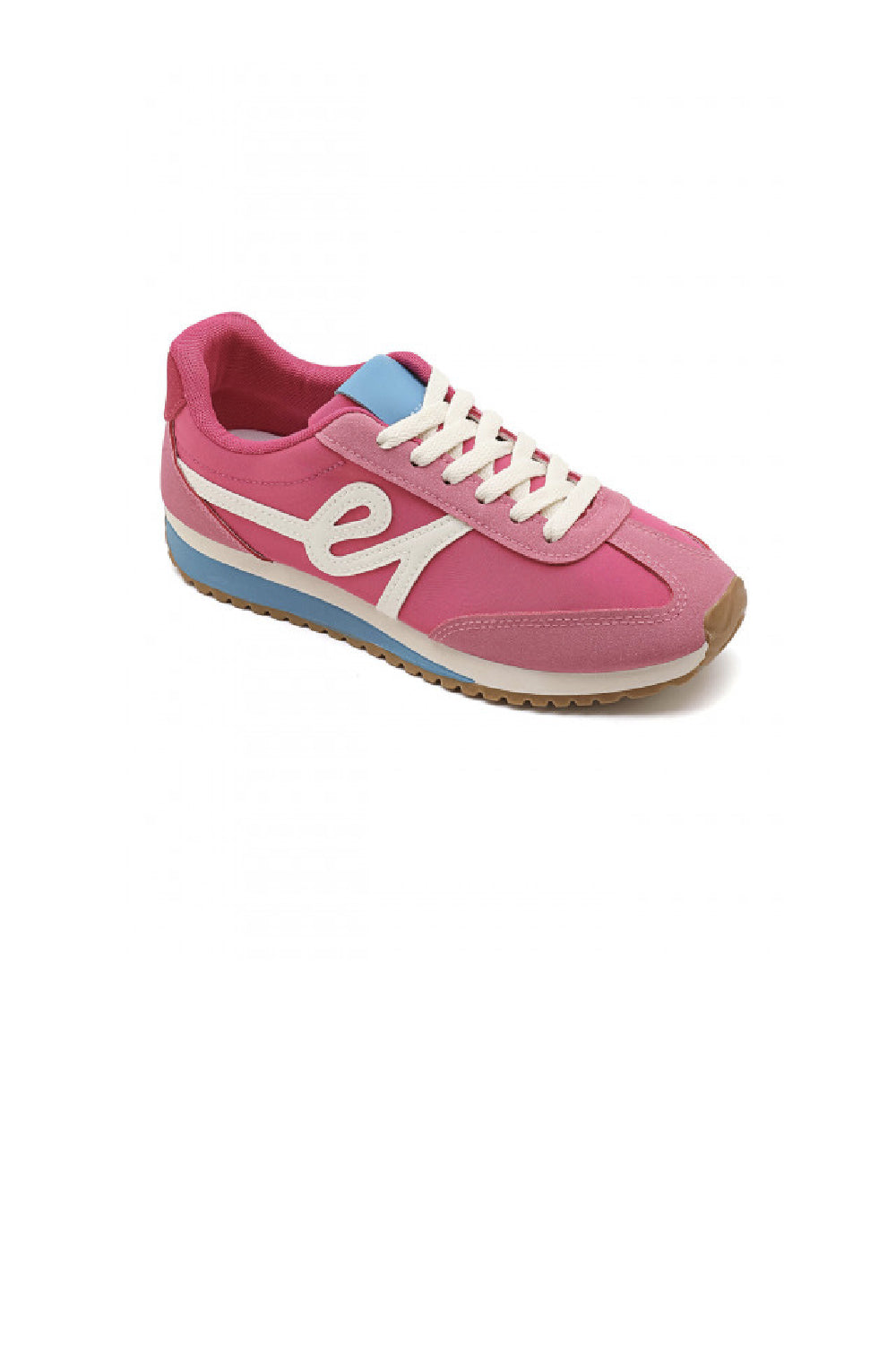 Ladies Fuchsia Lace Up Side Detail Trainers