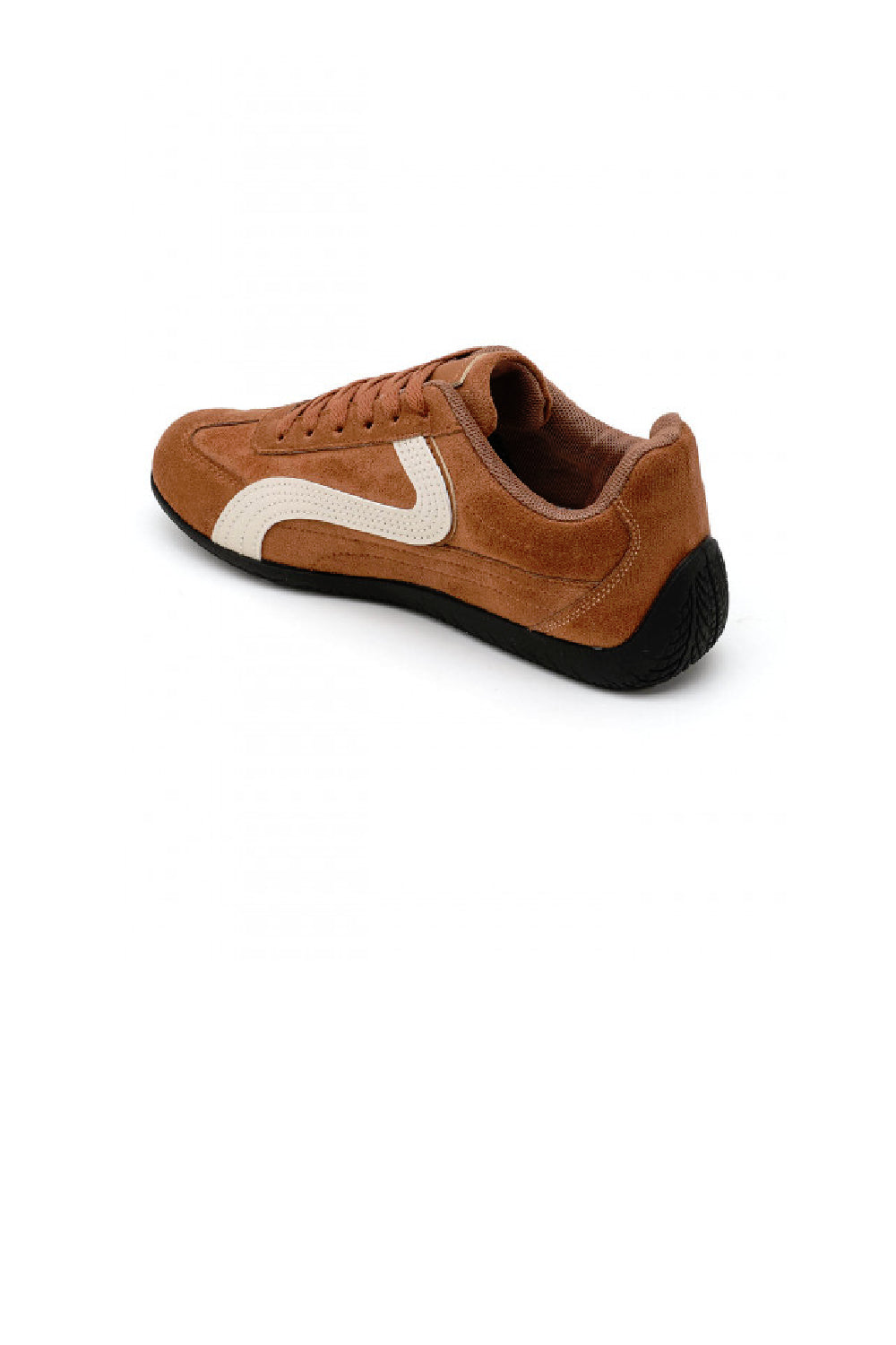 Women's Camel Faux Suede Retro Panelled Trainers