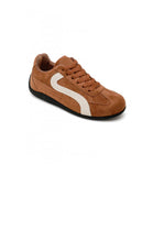 Women's Camel Faux Suede Retro Panelled Trainers