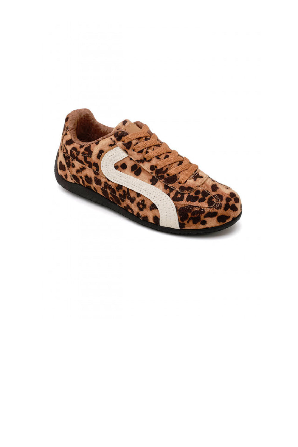 Women's Leopard Faux Suede Retro Panelled Trainers