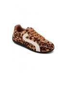 Women's Leopard Faux Suede Retro Panelled Trainers