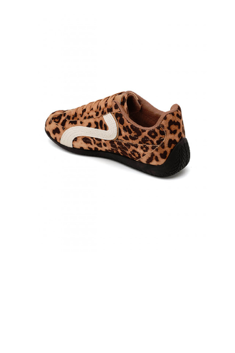 Women's Leopard Faux Suede Retro Panelled Trainers