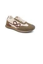 Ladies Green Suede Lace-Up Casual Trainers with Cushioned Sole