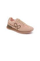 Ladies Blush Pink Lace-Up Casual Trainers with Cushioned Sole