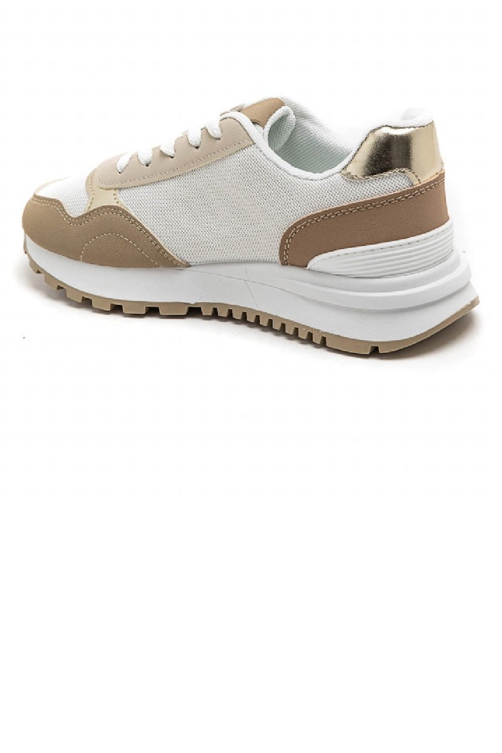 KHAKI FLAT LACE UP SIDE DETAIL SNEAKERS TRAINERS