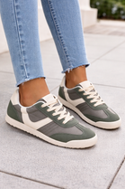 Green Classic Lace Up Retro Runner Trainers
