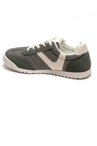 GREEN LACE UP FLAT DESIGNER SIDE DETAIL RUNNING SHOES TRAINERS