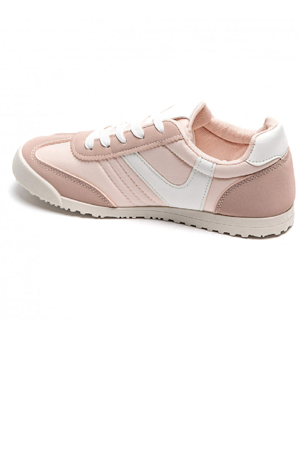 PINK LACE UP FLAT DESIGNER SIDE DETAIL RUNNING SHOES TRAINERS