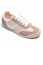 PINK LACE UP FLAT DESIGNER SIDE DETAIL RUNNING SHOES TRAINERS