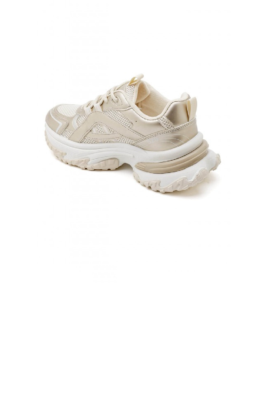 Women's Gold Lace Up Chunky Platform Trainers