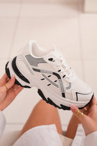 Women's White Lace Up Chunky Platform Trainers