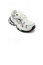 Women's White Lace Up Chunky Platform Trainers