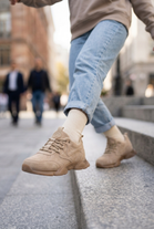 Ladies Khaki Suede Chunky Casual Sneakers Comfort Trainers