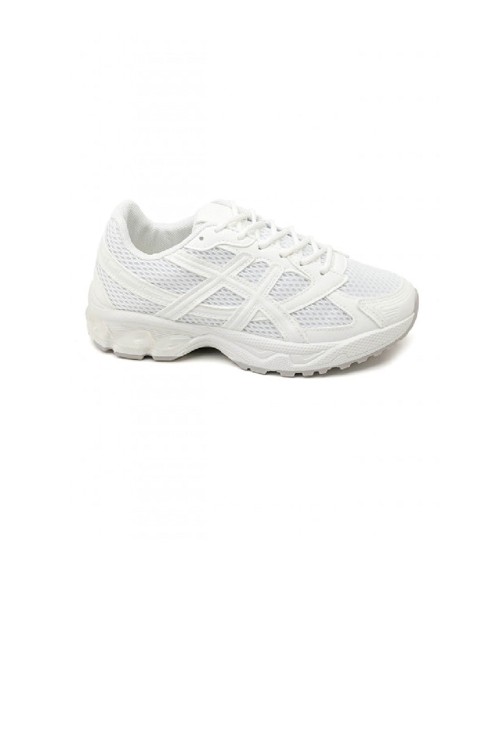Women's Retro Chunky Lace Up Sportstyle White Trainers