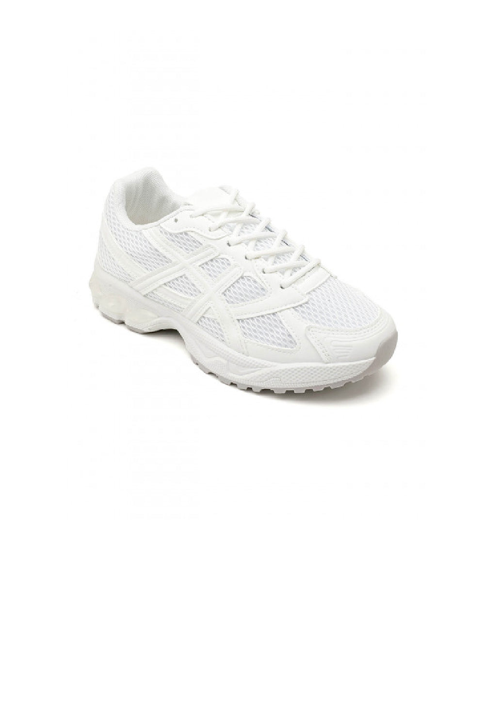 Women's Retro Chunky Lace Up Sportstyle White Trainers