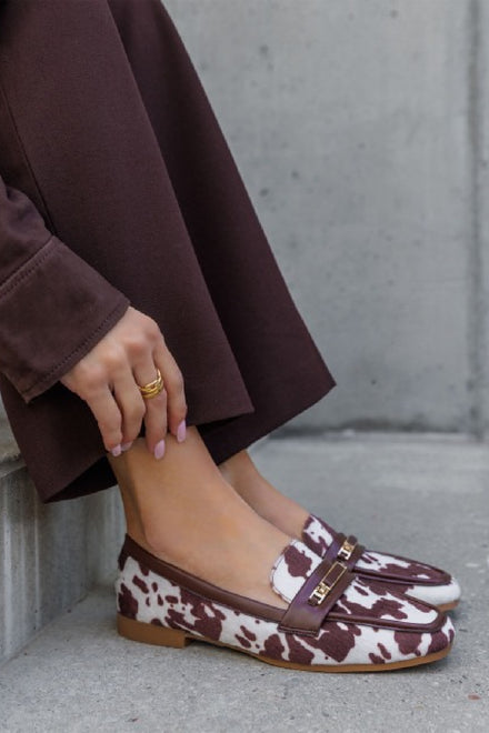 MULTI SUEDE GOLD DETAILED SLIP ON LOAFERS