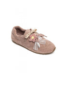 Ladies Pink Flat Lace Up Chiffon Bowknot Flower Shoe lace Decoration Trainers