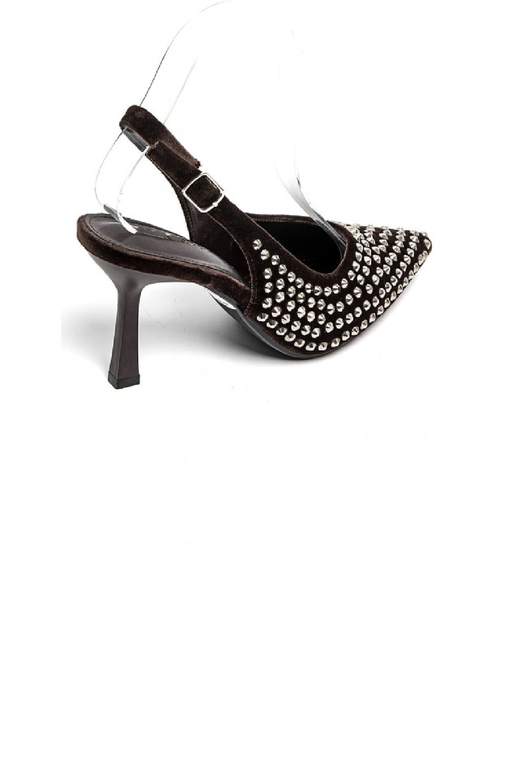 WOMEN'S SLINGBACK PARTY HEELED SANDALS RHINESTONE DETAIL COURT SHOES IN BROWN