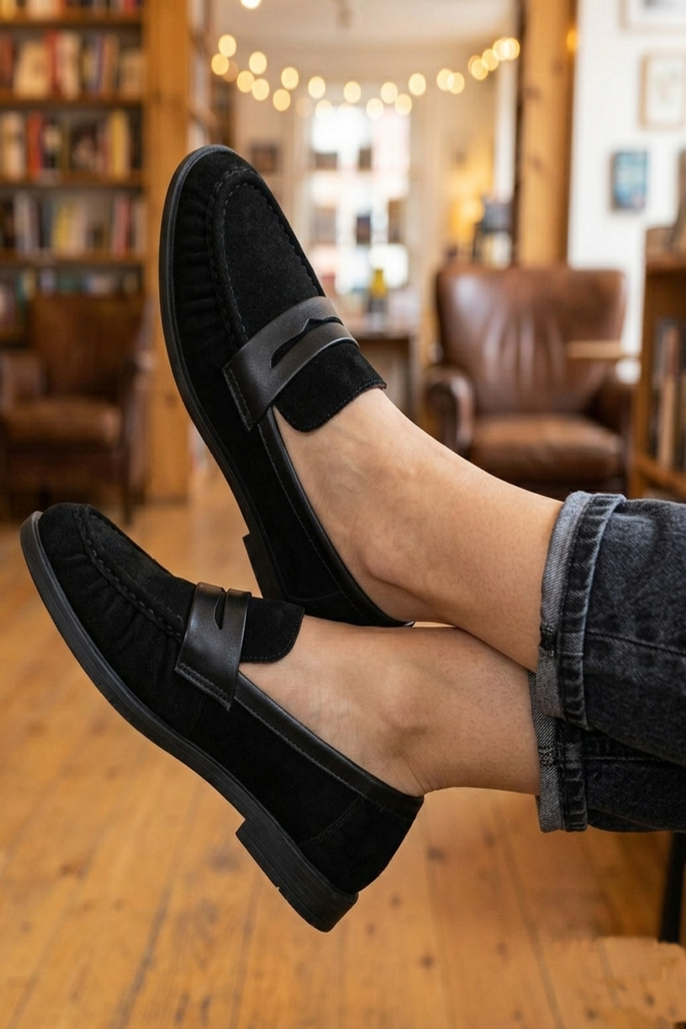 Classic Black Suede Loafers – Premium Wholesale Women's Footwear