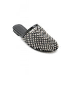 Black Rhinestone Studded Mule Flats Women’s Statement Slip-On Loafers