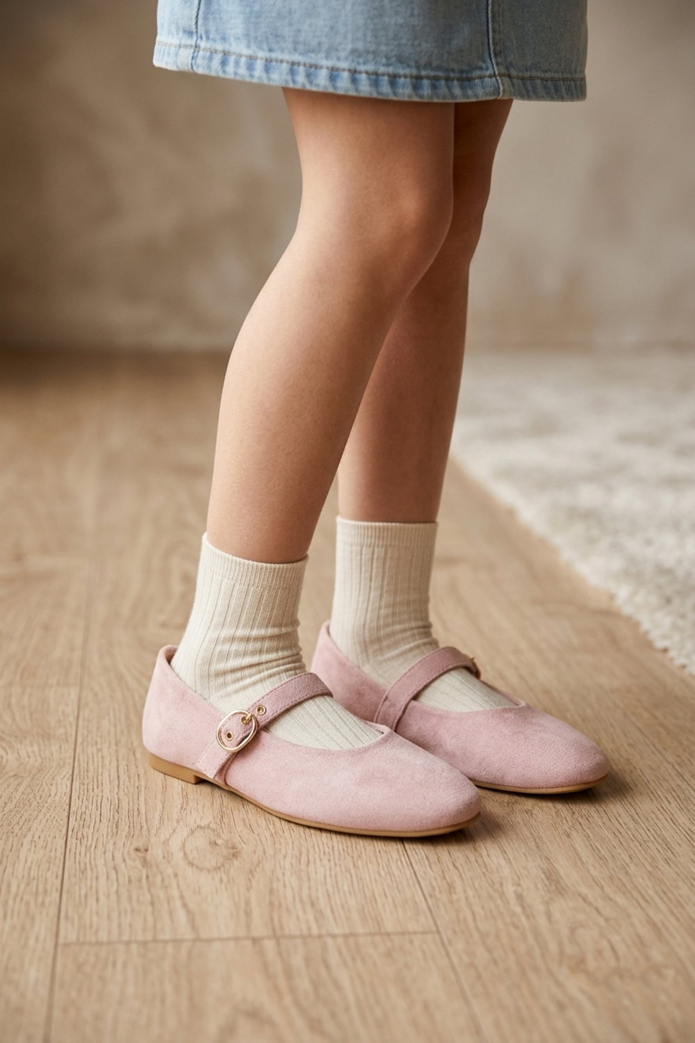 Women's Pink Classic Mary Jane Ballet Flats – Buckle Strap Comfort Shoes