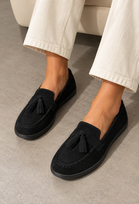 Women's Slip-On Tassel Loafers in Black | Wholesale
