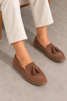 Women's Slip-On Tassel Loafers in Mocha | Wholesale