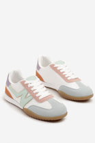 MULTI COLOUR LACE UP SIDE DETAIL DESIGNER CASUAL COMFY SNEAKERS TRAINERS