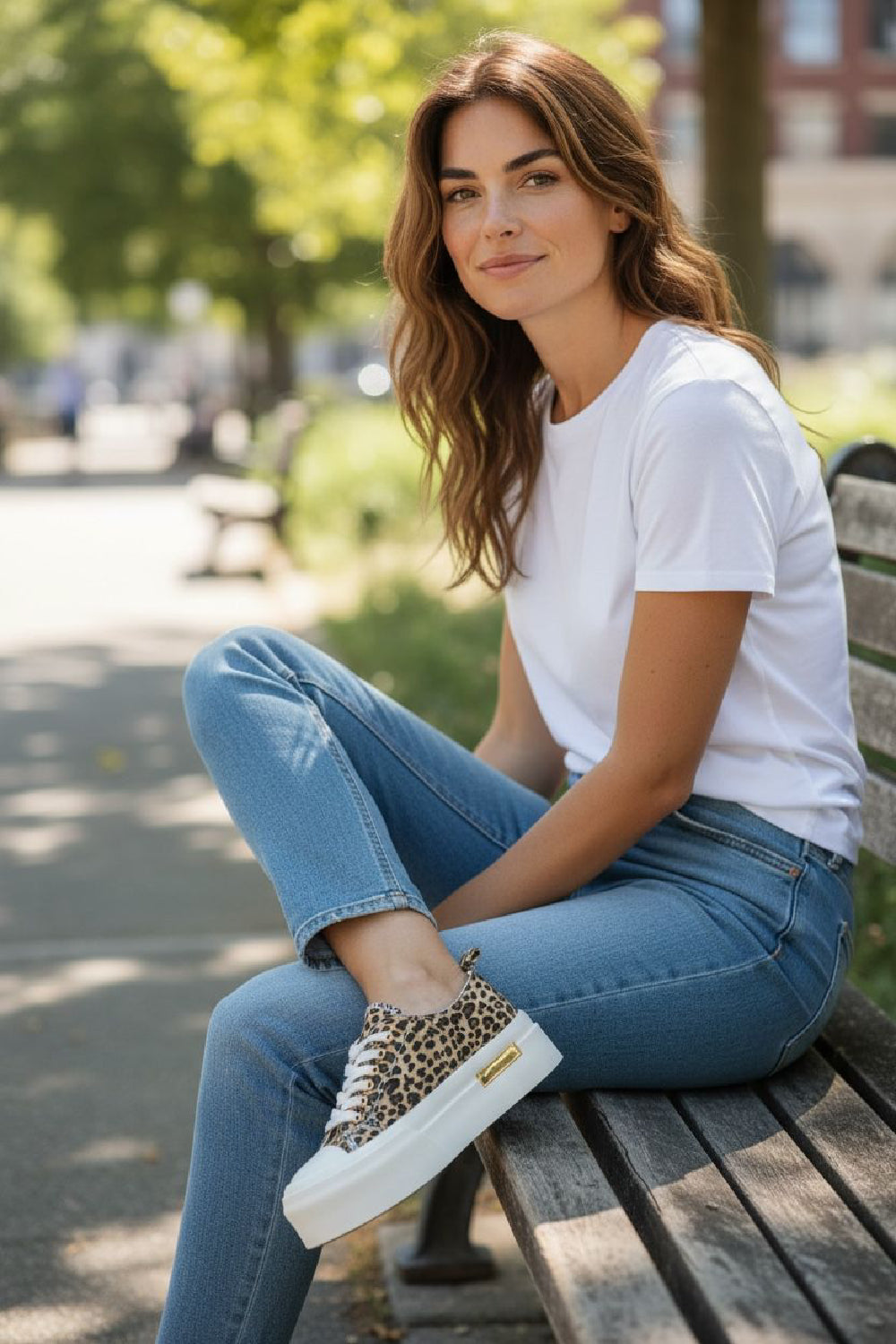 Women's Leopard Canvas Chunky Platform Trainers